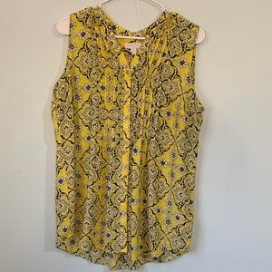Charter Club Sleeveless Yellow and Black Blouse